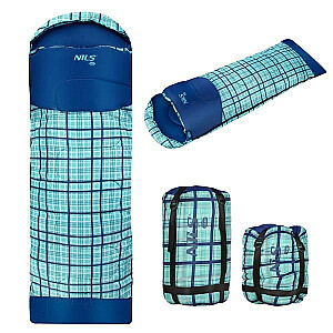 Спальный мешок NILS CAMP NC2009 синий в клетку размер L.