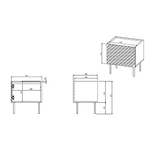 ONDA naktinis staliukas 2 vnt. 50x40x54 juoda