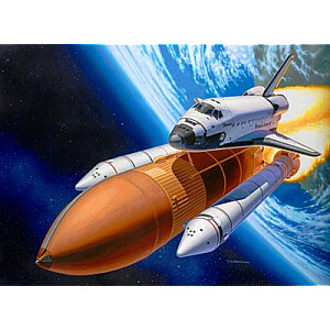 Plastikiniai erdvėlaivio „Discovery“ ir paleidimo raketos modeliai