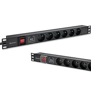 Удлинитель PDU для RACK 19" | 1U | 16A | 6xFRENCH | 1,8 м