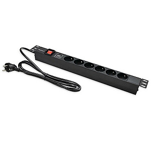 Удлинитель PDU для RACK 19" | 1U | 16A | 6xFRENCH | 1,8 м