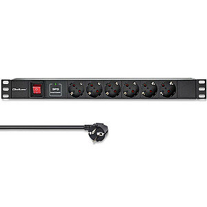 Удлинитель PDU для RACK 19" | 1U | 16A | 6xSchuko | 1,8 м