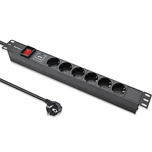 Удлинитель PDU для RACK 19" | 1U | 16A | 6xSchuko | 1,8 м