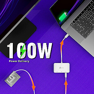 Док-станция j5create USB-C — адаптер Ethernet 4K HDMI 1x4K HDMI/1xUSB-C/1xRJ45 Gigabit; цвет белый JCA351-N