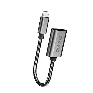 Adapterio kabelis Dudao OTG USB 2.0 į USB Type C pilkas (L15T)