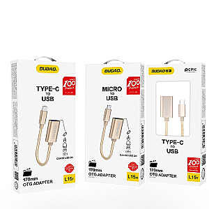 Adapterio kabelis Dudao OTG USB 2.0 į USB Type C pilkas (L15T)