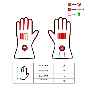 Glovi šildomos slidinėjimo pirštinės M