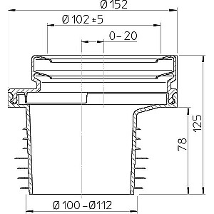 Манжета для подключения унитаза эксцентриковая DN110