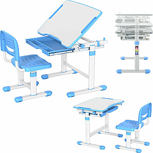 Mozos Vaikiška rašymo kėdutė MOZOS DC-SET-BLUE su reguliuojamu 2-12 metų vaikams