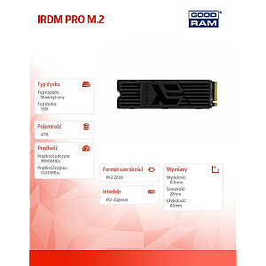 Твердотельный накопитель Dysk IRDM PRO 4 ТБ M.2 PCIe 4x4 NVMe 2280 7000/6850