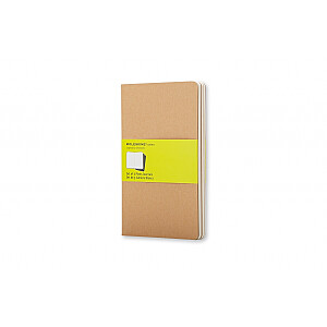 Блокнот Moleskine Cahier 13х21см, белые страницы, мягкая обложка, коричневый цвет, 3 шт.