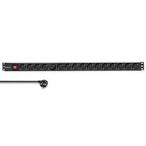 Удлинитель PDU для RACK | 16А | 16xЩУКО | Вертикальный | 1,8 м 