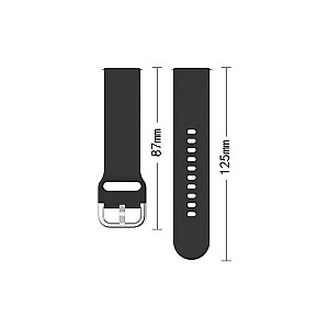 Silikono dirželis TYS išmaniojo laikrodžio apyrankė, universali 22 mm juoda