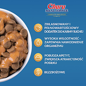 INABA Churu Meal Topper Tunas su šukute – skanėstas katėms – 4 x 14g