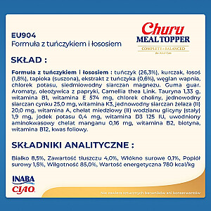 INABA Churu Meal Topper Tunas su lašiša – skanėstas katėms – 4 x 14g