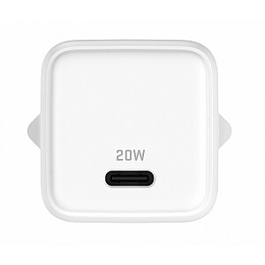 USB C 20W 3A Power Delivery 3.0 QC 3.0 Sieninis įkroviklis Baltas