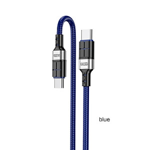 KAKUSIGA KSC-696 USB-C -> USB-C įkrovimo laidas 60 W | 120 cm mėlynos spalvos