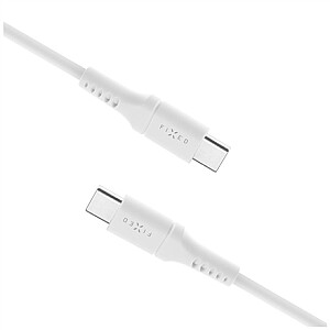 FIXED Liquid Silicone Cable USB-C/USB-C, 1,2m, 60W, White