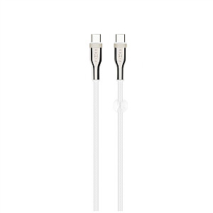 FIXED Braided Cable USB-C/USB-C, 1,2m, 100W, White