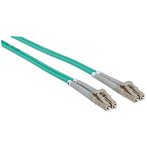 „Intellinet“ šviesolaidinis pataisomasis kabelis OM3 LC/LC 10 m mėlynas dvipusis daugiamodis 50/125 um LSZH šviesolaidinis visą gyvenimą trunkantis PE maišelis