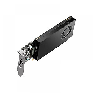 PNY NVIDIA A1000 8 ГБ GDDR6, 128 бит, низкопрофильный, PCIe 4.0 x8, один слот, 4 порта Mini DisplayPort 1.4a, 50 Вт, кронштейн LP, 4 адаптера mDP на DP, розничная продажа