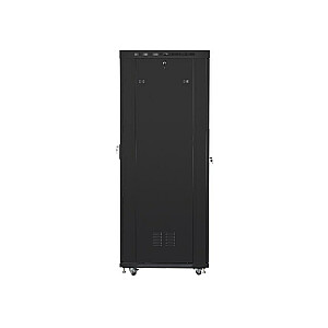 Отдельно стоящий стоечный шкаф 19 42U 600x1000 черный, ЖК-стеклянная дверь (плоская упаковка)