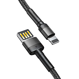 Baseus CALKLF-HG1 dvipusis USB Lightning kabelis 1.5A / 2m juodas