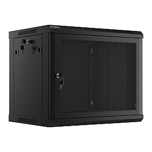 Шкаф подвесной 19 дюймов 9U 600x450 перфорированные двери (плоская упаковка) черный