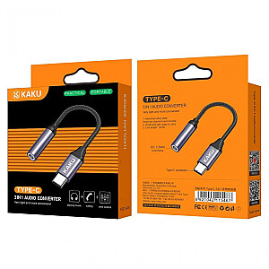 KAKUSIGA KSC-428 USB-C|3,5 mm adapteris juodas