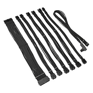 Комплект удлинителя плетеного кабеля Kolink Core Pro 12V-2x6, тип 2 — угольно-черный