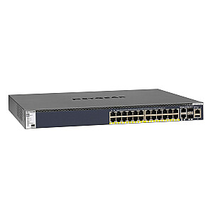 NETGEAR M4300-28G-PoE+ Управляемый Gigabit Ethernet L3 (10/100/1000) с питанием через Ethernet (PoE), 1U, черный