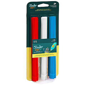 3Doodler Start 3DS-ECO-MIX1-75 3D spausdinimo medžiaga, kompostuojamas plastikas Mėlyna, raudona, balta 1 g