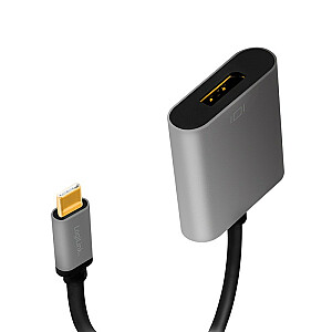 USB-C į DP/F adapteris, 4K/60 Hz, aliuminis, 0,15 m