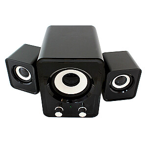 Goodbuy daugialypės terpės garsiakalbiai su žemų dažnių garsiakalbiu 3,5 mm / USB juodas