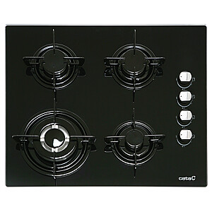 CATA | Hob | CI 631 A/A 08041412 | Gas on glass | Number of burners/cooking zones 4 | Rotary knobs | Black