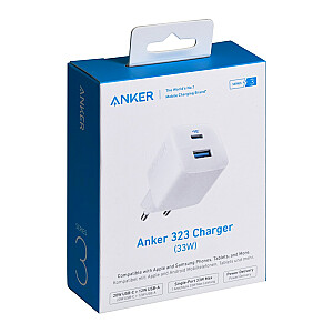 Anker 323 33 Вт 1x USB-A 1x USB-C Белый