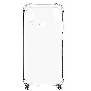 Evelatus Huawei P30 Lite Silicone Transparent with Necklace TPU Strap Silver