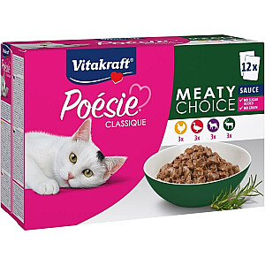 VITAKRAFT Poésie Classique Mėsiškas pasirinkimas - šlapias kačių maistas - 12 x 85 g