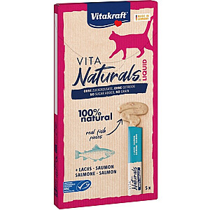 VITAKRAFT Vita Naturals Liquid Salmon — лакомство для кошек — 5 x 15 г