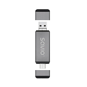 SD kortelių skaitytuvas 3 viename, USB-C+ USB-A 2.0+ Micro USB, AK-72
