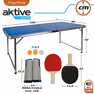 Stalo teniso stalas (PAŽEISTI) (160x80 cm) su raketėmis, kamuoliukais ir tinklu CB52873-1