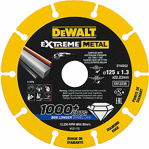 Диск Dewalt Алмазный по металлу Extreme Metal 125x22,23x1,3мм (DT40252-QZ)
