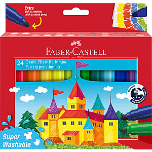 Faber-Castell Jumbo markeriai, 24 spalvos