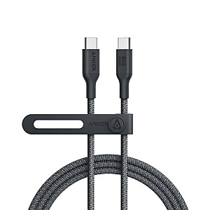 Bionilono kabelis Anker 544 USB-C į USB-C, 1,8 m, 140 W, juodas