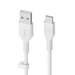 BoostCharge USB-A į USB-C laidas, silikonas, 1 m, baltas