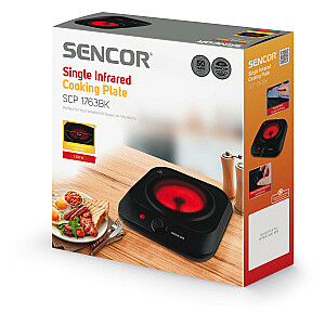 SENCOR Single Infrared Cooking Plate. Sencor SCP 1763 BK