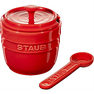 Staub druskos indelis su šaukštu - 250 ml, Raudona