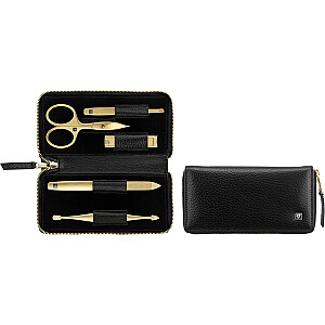 Маникюрный набор ZWILLING Twinox Gold Edition 97748-004-0 - черный кожаный чехол, 5 предметов - черный