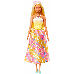 „Mattel“ princesės Barbės lėlės geltona ir rožinė apranga (HRR09)