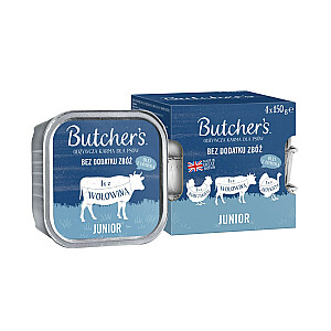 BUTCHER'S Original Junior Mega Pack Mix Pate - šlapias šunų maistas - 4 x 150 g